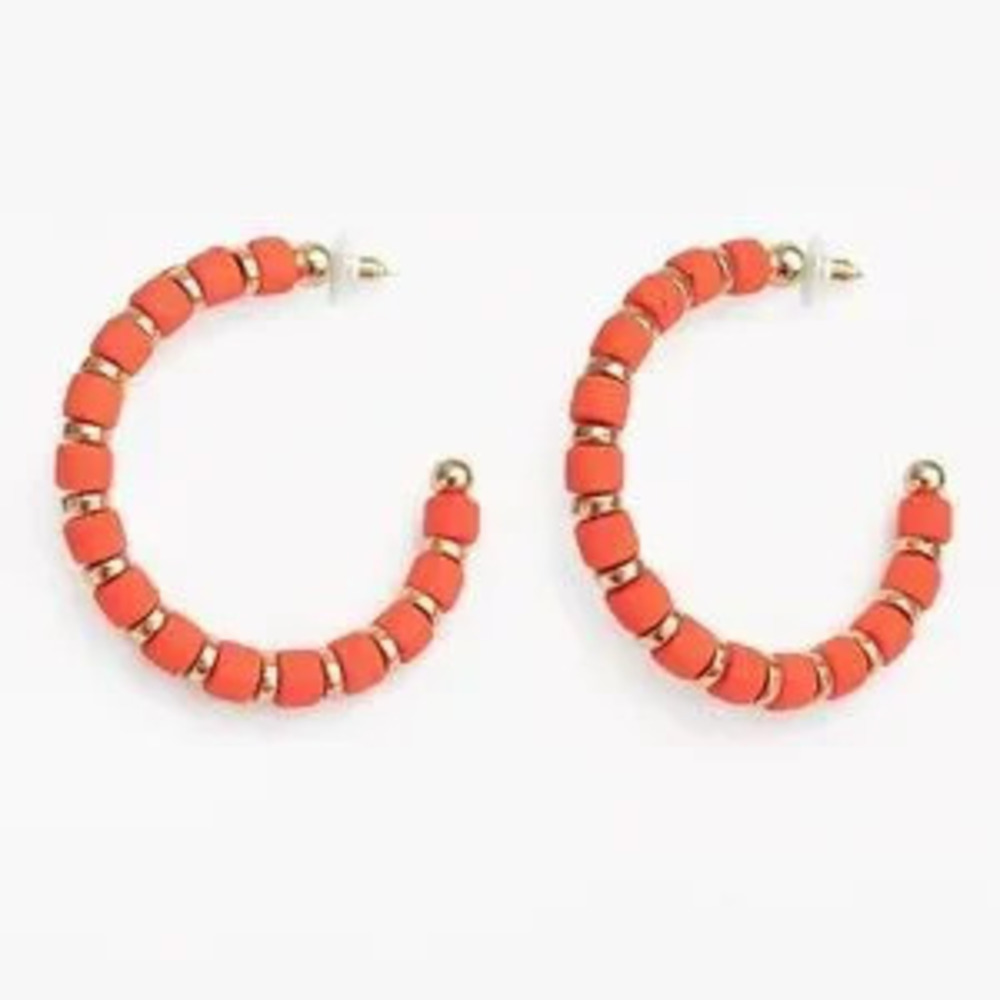 Elegant Coral Hoop Earrings